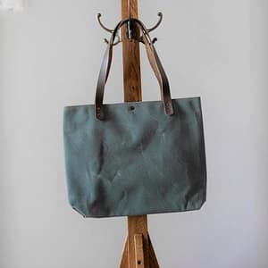 Waxed Canvas Everyday Tote - Soft Green