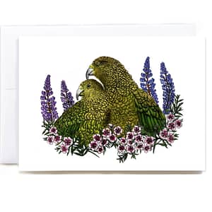 kea-manuka-lupin-greeting-card-native-birds-tui-or-not-tui